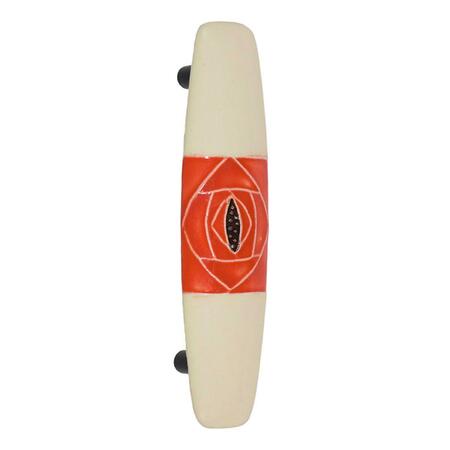 ACORN MFG Lg Pull Off White with Sq Orange Rose PPKYP